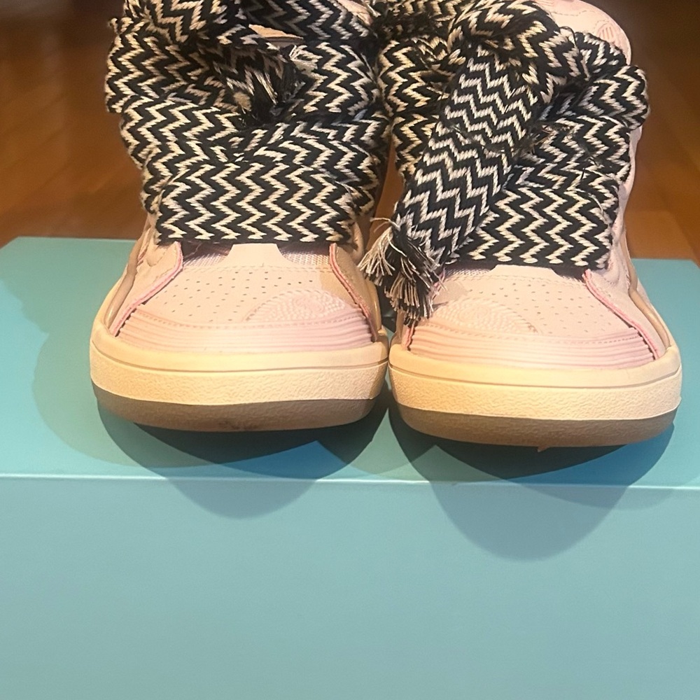 Lanvin Pink Sneakers with Black and White Laces